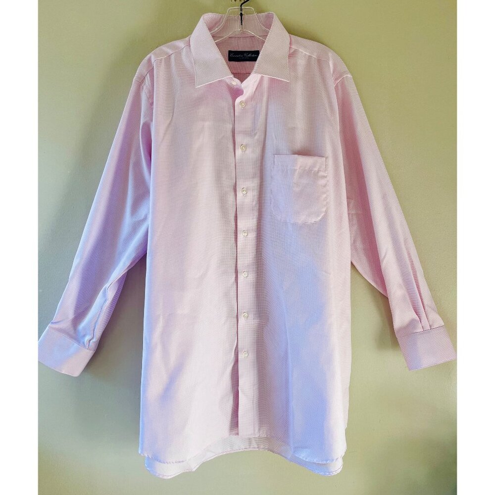 Executive Collection‎ Tom James XXL Custom Pink Check Cotton Long Sleeved Shirt
